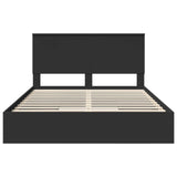 Storage Bed with Headboard Black 150 x 200 cm Engineered Wood 3411195