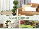Decorative Artificial Trees Boxwood Ball Topiary Trees Set of 2 in Pot, Fake Plants for Home Indoor T3398P423072