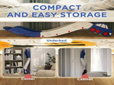 Kids Slide for Bed, Sofa, with Extended Length, Easy to assemble and Store, Blue T3398P348037