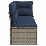 Garden Sofa with Cushion 8 pcs Grey and beige Poly rattan 366165