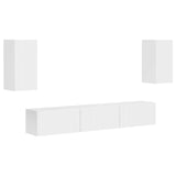 TV Cabinet Set 5 pcs High Gloss White Engineered Wood 3409073