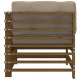 Corner Sofa Honey Brown Solid pine wood Medium Modular 825684