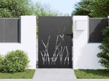 Garden Gate with Lock Black 85 x 200 cm Powder-coated steel 42015868