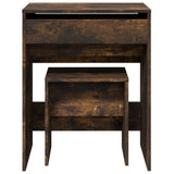 Dressing Table and Stool Smoked Oak 60x40x113.5 cm 848217