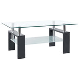 Coffee Table Grey and Transparent 95x55x40 cm Tempered Glass 330305