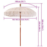 Macrame Parasol Cream 190 x 190 x 260 cm 42006469