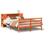 ZNTS Bookcase Bed without Mattress Wax Brown 120x190 cm Small Double Solid Wood Pine 3321862