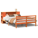 ZNTS Bookcase Bed without Mattress Wax Brown 120x190 cm Small Double Solid Wood Pine 3321862