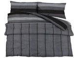Duvet Cover Set Dark Grey 240x220 cm Cotton 136419