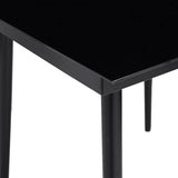 5 Piece Garden Dining Set Black Poly Rattan Glass 3334487
