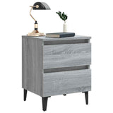 813131 Bed Cabinets with Metal Legs 2 pcs Grey Sonoma 40x35x50 cm