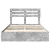 Storage Bed Concrete Grey 150 x 200 cm Engineered Wood 3411561