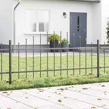 Garden Fence Grey 680 x 75 cm Powder-Coated Steel 3360106
