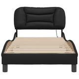Bed Frame with LED without Mattress "Hvar" Black 90x200 cm 3213906