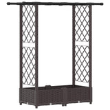 Raised Bed with Trellis and Roof Brown 122.5 x 40 x 123 cm PP 42032515