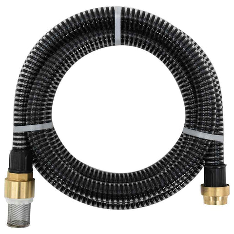Suction Hose with Brass Connectors Black 1.1" 7 m PVC 151060