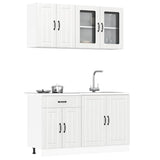 4 Piece Kitchen Cabinet Set Lucca High Gloss White Engineered Wood 3314863