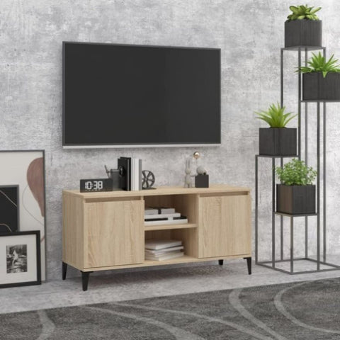 TV Cabinet with Metal Legs Sonoma Oak 103.5x35x50 cm 805971
