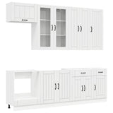Kitchen Unit LUCCA 8 pcs High Gloss White Engineered Wood 3438157