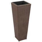 Garden Raised Beds 3 pcs Poly Rattan Brown 40535