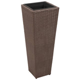 Garden Raised Beds 3 pcs Poly Rattan Brown 40535