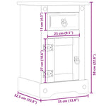 ZNTS Bedside Cabinet Corona 35x32.5x58 cm Solid Wood Pine 4005652