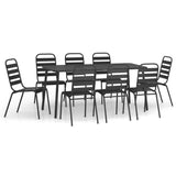 Garden Dining Set Anthracite Steel Medium Stackable 3187994