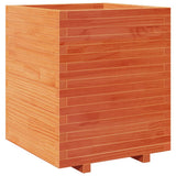 Garden Planter Wax Brown 60x60x72.5 cm Solid Wood Pine 3282581
