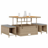 Garden Dining Set Beige Poly Rattan 42007909