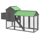Chicken Coop Grey 193x65x117 cm Solid Wood Pine 172233