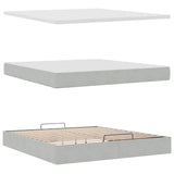 ZNTS Ottoman Bed with Mattresses Light Grey 180x200cm Velvet 3313487