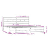 Metal Bed Frame without Mattress Sonoma Oak 183x213 cm 3308500