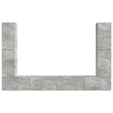 TV Cabinet Set 8 pcs Concrete Grey Engineered Wood 3409135
