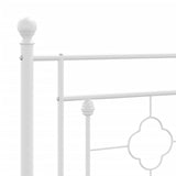 Metal Bed Frame without Mattress with Footboard White 183x213cm 374411