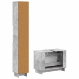 2 Piece Bathroom Cabinet Set EDE Concrete Grey Engineered Wood 3417498