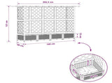 Raised Bed with Trellis and Roof Light Grey 202.5 x 40 x 121 cm 42032595