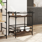 Kitchen Trolley Brown Oak 82x40x78.5 cm Engineered Wood 842365