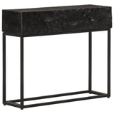 Console Table Black 90x30x76 cm Solid Wood Mango and Iron 372008