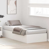 Storage Bed Frame White 90 x 190 cm Engineered Wood 3335405