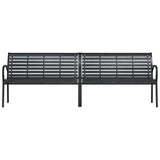 Twin Garden Bench Black 231 cm Steel and WPC 366538