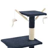 Cat Tree with Sisal Scratching Posts 138 cm Dark Blue 170582