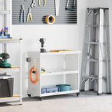 Tool Trolley with Shelf White 75 x 35 x 73 cm Cold-rolled Steel 874540