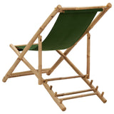 Beach Chair Green Bamboo and canvas Perfect for adults Foldable 313021