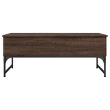 Coffee Table Brown Oak 100x50x40 cm Engineered Wood and Metal 845380