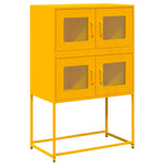 ZNTS Highboard Mustard Yellow 68x39x107 cm Steel 853347