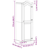 Wardrobes with Shelf White 55 x 52 x 170 cm Solid Pine Wood 42024933