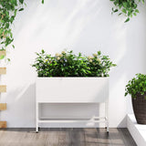 Raised Garden Planter White 60 x 26 x 48 cm Steel 865884