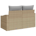 Garden Sofa with Cushion Beige 123 x 62 x 69cm Poly Rattan 42006785
