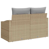 Garden Sofa with Cushion Beige 123 x 62 x 69cm Poly Rattan 42006785