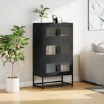 ZNTS Highboard Black 68x39x123 cm Steel 853350